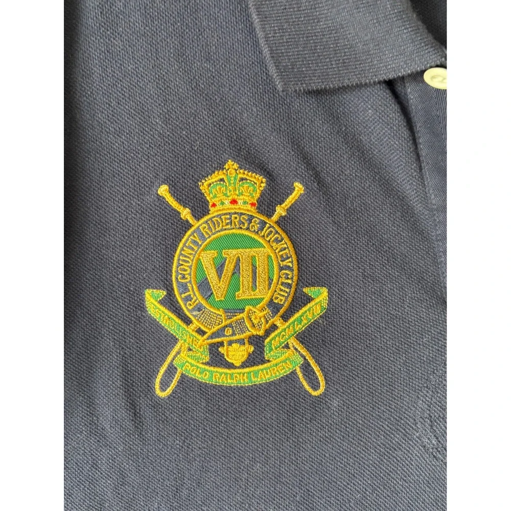 Polo Ralph Lauren Mens XL Custom Fit Navy Big Double Pony Crest Polo‎ Shirt IV